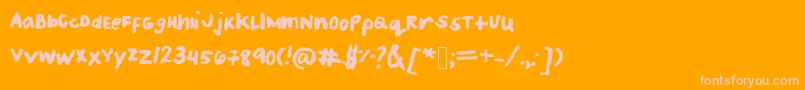 フォントPatriceshandwriting – オレンジの背景にピンクのフォント