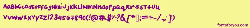 Patriceshandwriting Font – Purple Fonts on Yellow Background