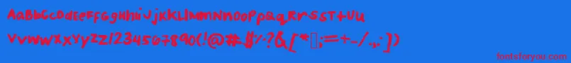 Patriceshandwriting Font – Red Fonts on Blue Background