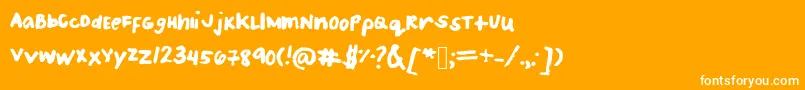 フォントPatriceshandwriting – オレンジの背景に白い文字