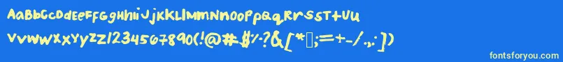 Patriceshandwriting Font – Yellow Fonts on Blue Background