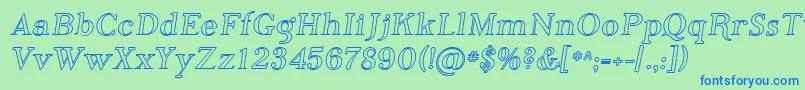 Шрифт Sfphosphorusiodide – синие шрифты на зелёном фоне