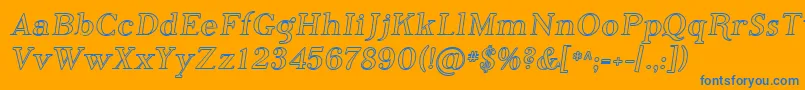 Sfphosphorusiodide Font – Blue Fonts on Orange Background