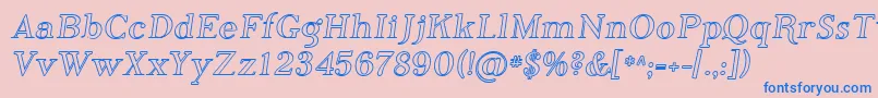 フォントSfphosphorusiodide – ピンクの背景に青い文字