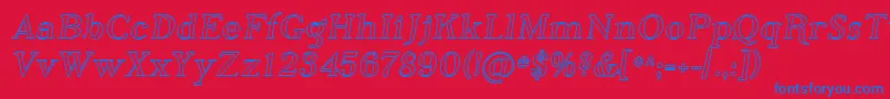 Sfphosphorusiodide-Schriftart – Blaue Schriften auf rotem Hintergrund