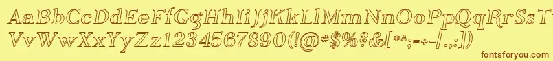 Weitere Informationen zur Sfphosphorusiodide-Schriftart Sfphosphorusiodide-Schriftart – Braune Schriften auf gelbem Hintergrund