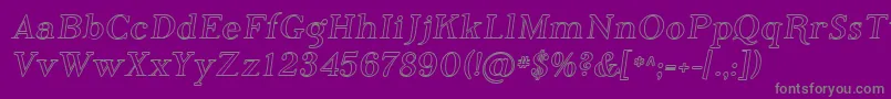 Sfphosphorusiodide-Schriftart – Graue Schriften auf violettem Hintergrund