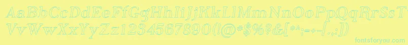 Sfphosphorusiodide Font – Green Fonts on Yellow Background