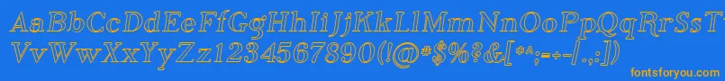 Sfphosphorusiodide Font – Orange Fonts on Blue Background