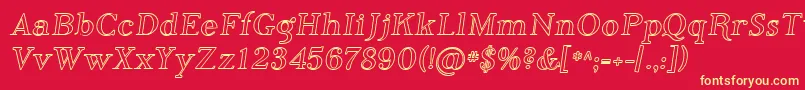 フォントSfphosphorusiodide – 黄色の文字、赤い背景