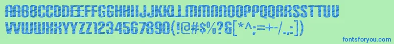 CarbonphyberRegular Font – Blue Fonts on Green Background
