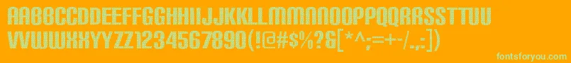 CarbonphyberRegular-Schriftart – Grüne Schriften auf orangefarbenem Hintergrund