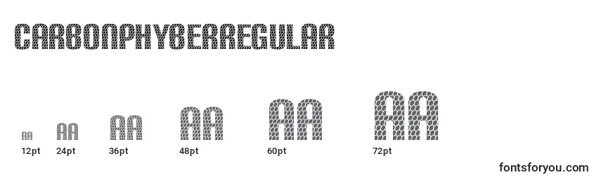 Размеры шрифта CarbonphyberRegular