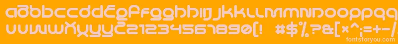 LifeInSpaceBold-Schriftart – Rosa Schriften auf orangefarbenem Hintergrund