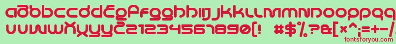 Czcionka LifeInSpaceBold – czerwone czcionki na zielonym tle