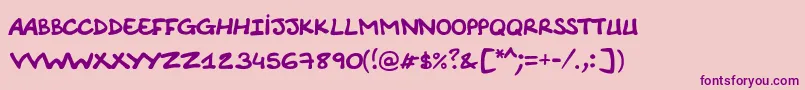 Comicnotesmooth Font – Purple Fonts on Pink Background