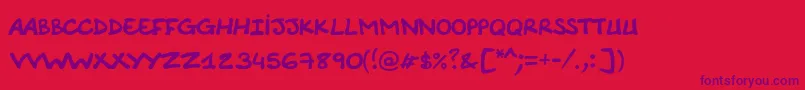 Comicnotesmooth Font – Purple Fonts on Red Background