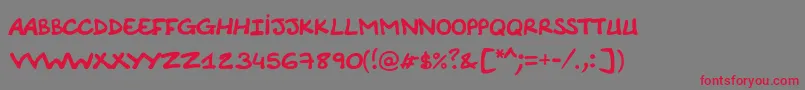 Comicnotesmooth Font – Red Fonts on Gray Background