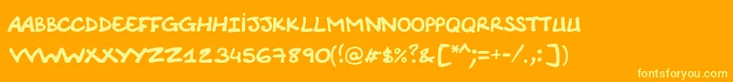 Comicnotesmooth Font – Yellow Fonts on Orange Background