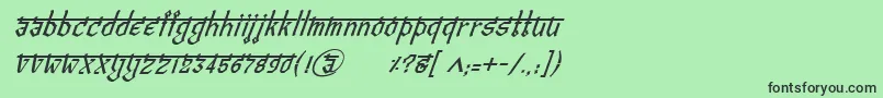 BitlingvedasItalic Font – Black Fonts on Green Background