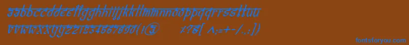 BitlingvedasItalic Font – Blue Fonts on Brown Background