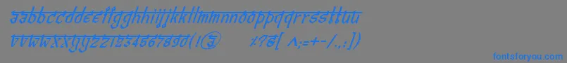 BitlingvedasItalic Font – Blue Fonts on Gray Background