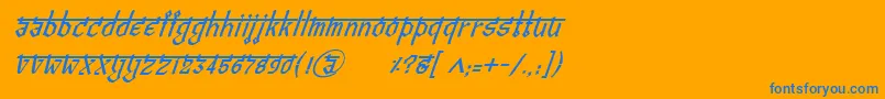 フォントBitlingvedasItalic – オレンジの背景に青い文字