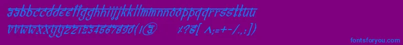 BitlingvedasItalic Font – Blue Fonts on Purple Background