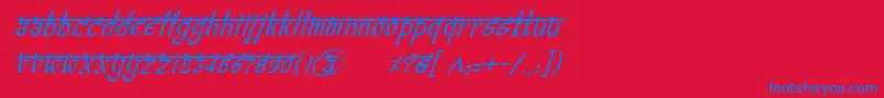 BitlingvedasItalic Font – Blue Fonts on Red Background