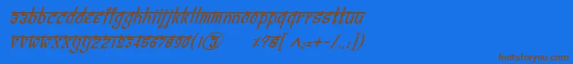 BitlingvedasItalic Font – Brown Fonts on Blue Background