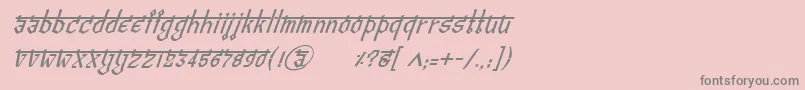 フォントBitlingvedasItalic – ピンクの背景に灰色の文字