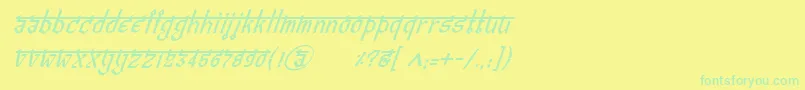 More about BitlingvedasItalic Font BitlingvedasItalic Font – Green Fonts on Yellow Background