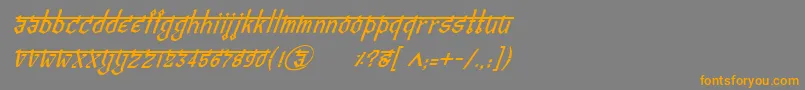 BitlingvedasItalic Font – Orange Fonts on Gray Background