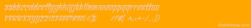 BitlingvedasItalic Font – Pink Fonts on Orange Background