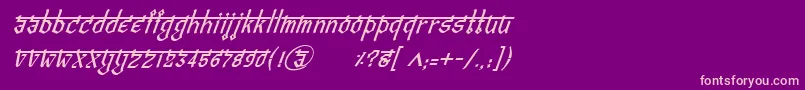 BitlingvedasItalic Font – Pink Fonts on Purple Background