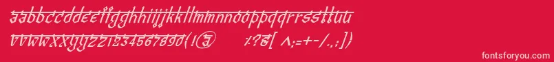 BitlingvedasItalic Font – Pink Fonts on Red Background