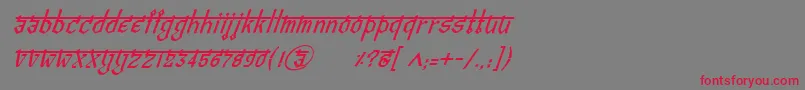 BitlingvedasItalic Font – Red Fonts on Gray Background