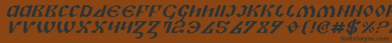 Weitere Informationen zur PiperPieExpital-Schriftart PiperPieExpital-Schriftart – Schwarze Schriften auf braunem Hintergrund