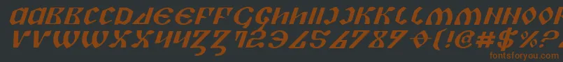 Weitere Informationen zur PiperPieExpital-Schriftart PiperPieExpital-Schriftart – Braune Schriften auf schwarzem Hintergrund