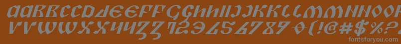PiperPieExpital-Schriftart – Graue Schriften auf braunem Hintergrund