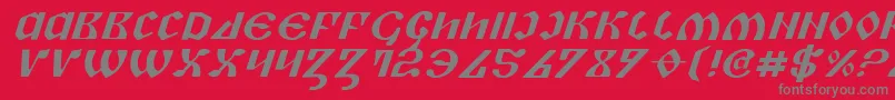 フォントPiperPieExpital – 赤い背景に灰色の文字