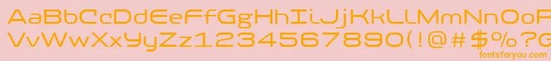 PfbaselineproRegular-Schriftart – Orangefarbene Schriften auf rosa Hintergrund