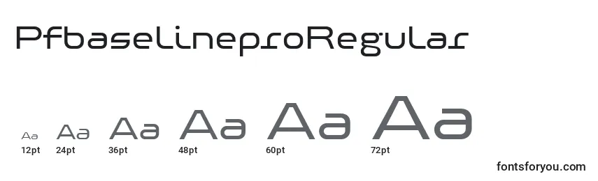 Размеры шрифта PfbaselineproRegular