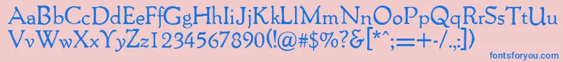 Packardantique Font – Blue Fonts on Pink Background