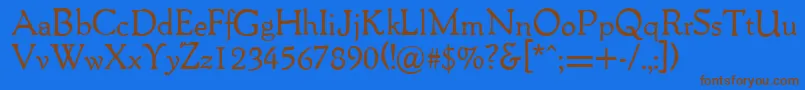 Packardantique Font – Brown Fonts on Blue Background
