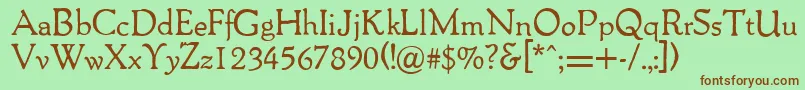 Packardantique-fontti – ruskeat fontit vihreällä taustalla