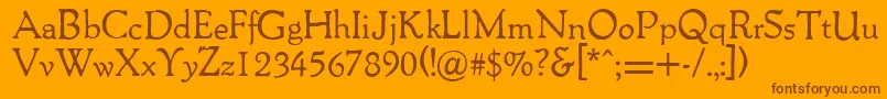 Packardantique-fontti – ruskeat fontit oranssilla taustalla