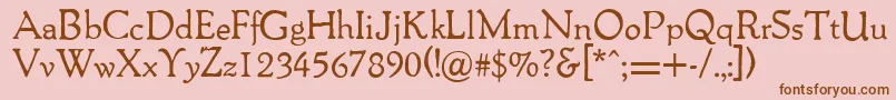 Packardantique-fontti – ruskeat fontit vaaleanpunaisella taustalla