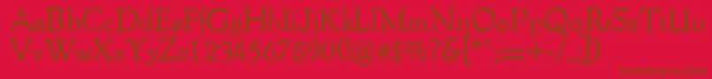 Packardantique-fontti – ruskeat fontit punaisella taustalla