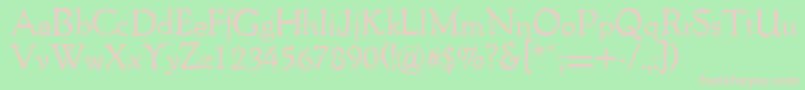 Packardantique-fontti – vaaleanpunaiset fontit vihreällä taustalla